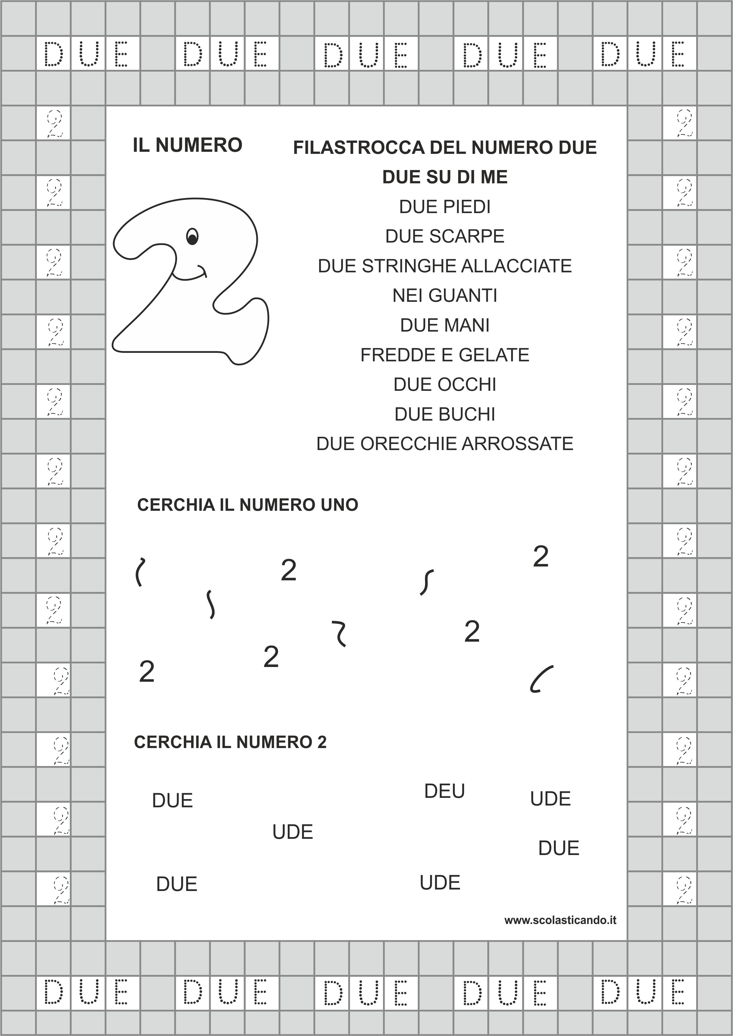 Classe Prima Matematica Il Numero 2 Schede Da Scaricare