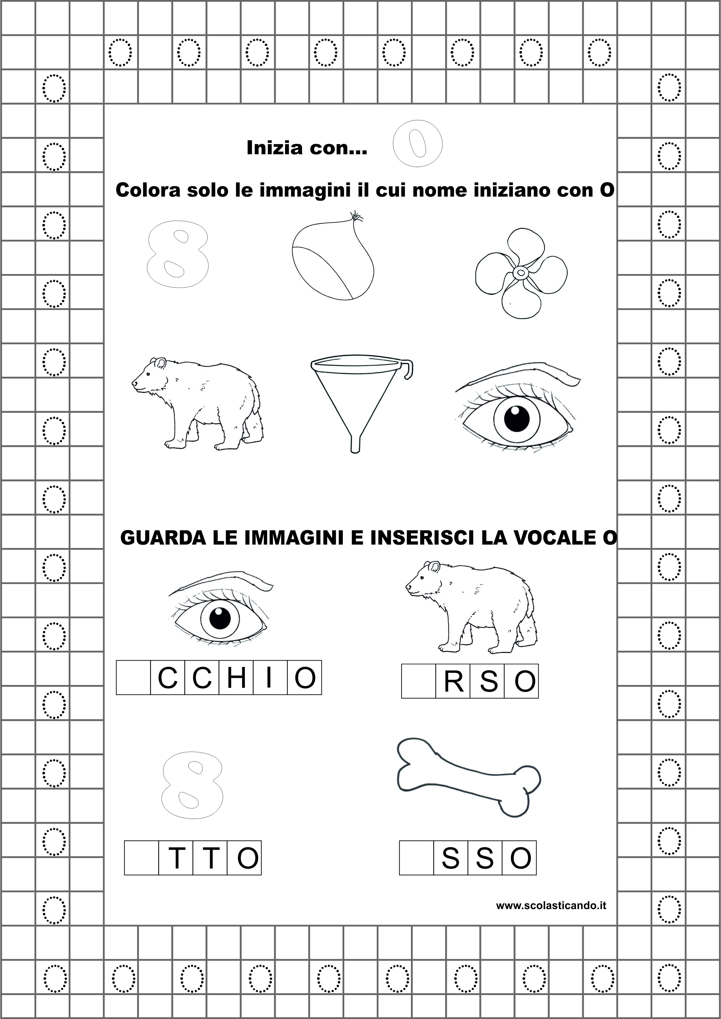 Classe Prima Italiano La Vocale O Schede Didattiche Da Scaricare