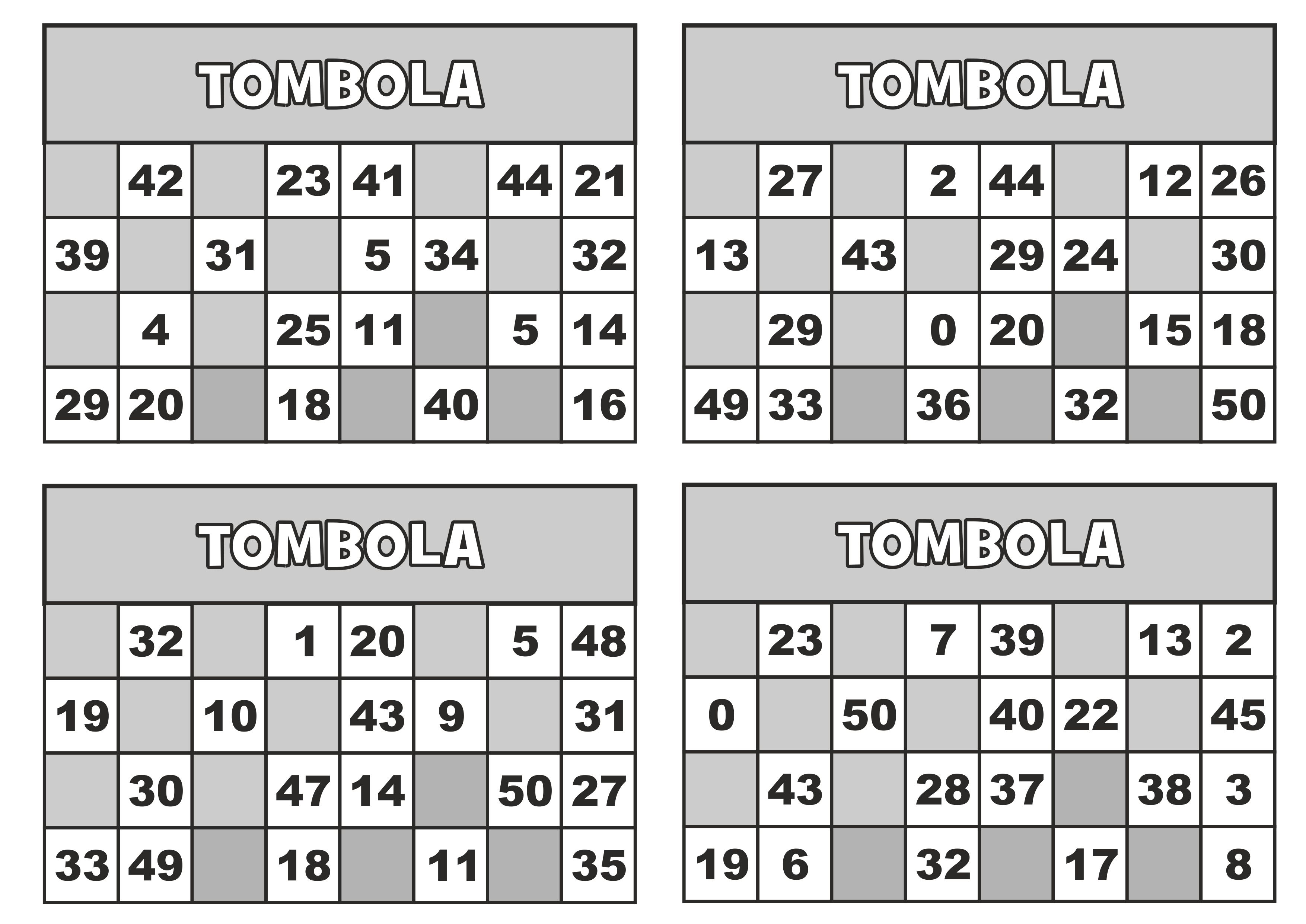 Classe Seconda Matematica Gioco Della Tombola Entro Il 50