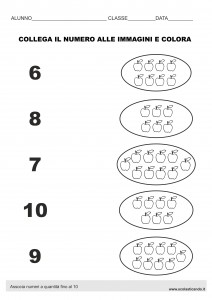 Associa numeri a quantità fino al 10