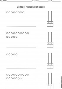 conta e registra sull abaco entro il 20