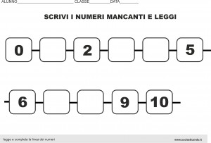 legge e completa la linea dei numeri