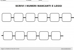 legge e completa la linea dei numeri vuoto