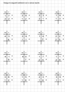 addizioni con e senza riporto entro 50