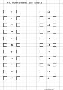 numeri precedenti e successivi entro il 50