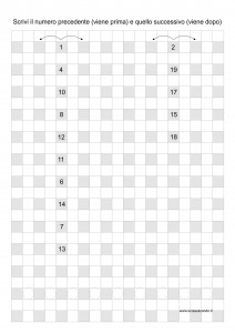 numero precedente successivo entro il 20